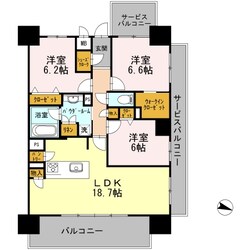 ロイヤルパークスERささしま　EASTの物件間取画像